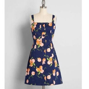 Modcloth Sz 18W Summertime Appreciation Peach Mini Apron Dress Sleeveless